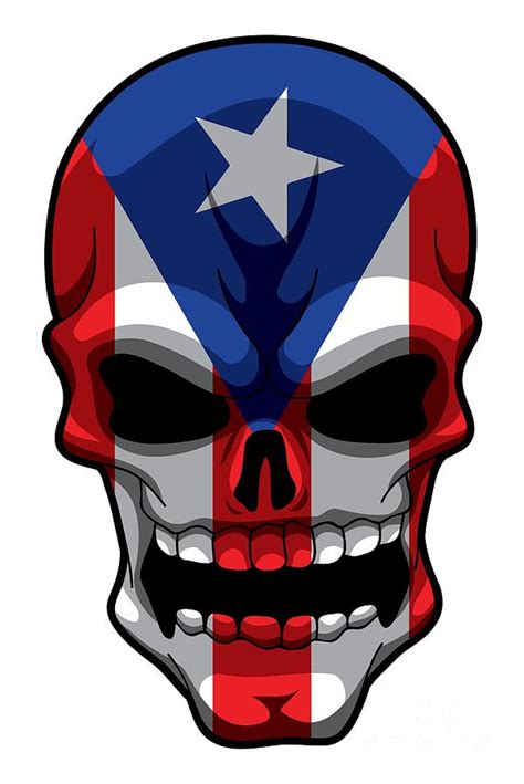 puerto rican skull|puerto rican flag skull.